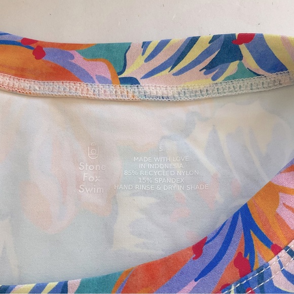 Stone Fox Mini Dress Women’s Size Small Swim Bambi Baby Tee Dress Tropical Lily - Picture 6 of 9